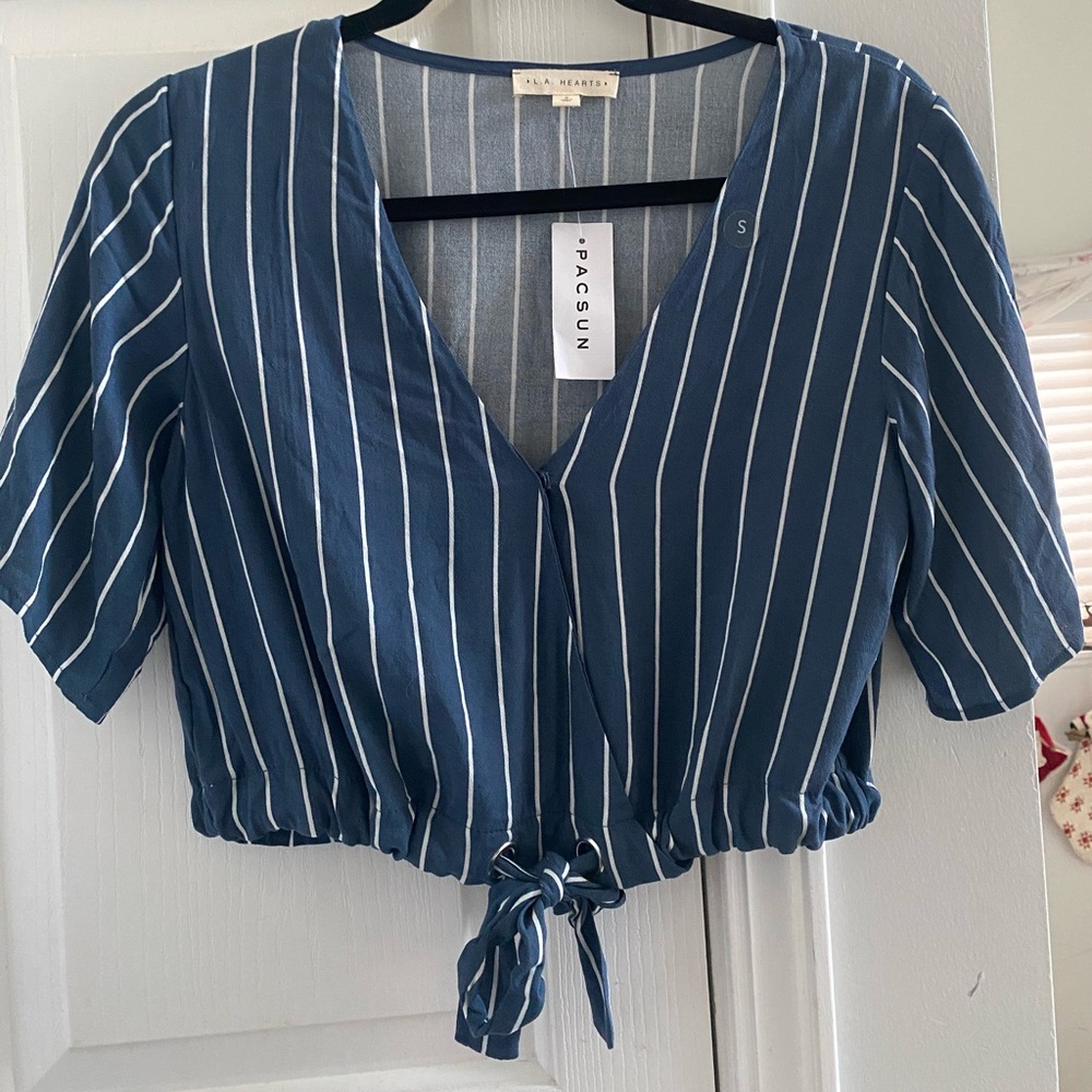 PacSun LA Hearts Striped Crop Top